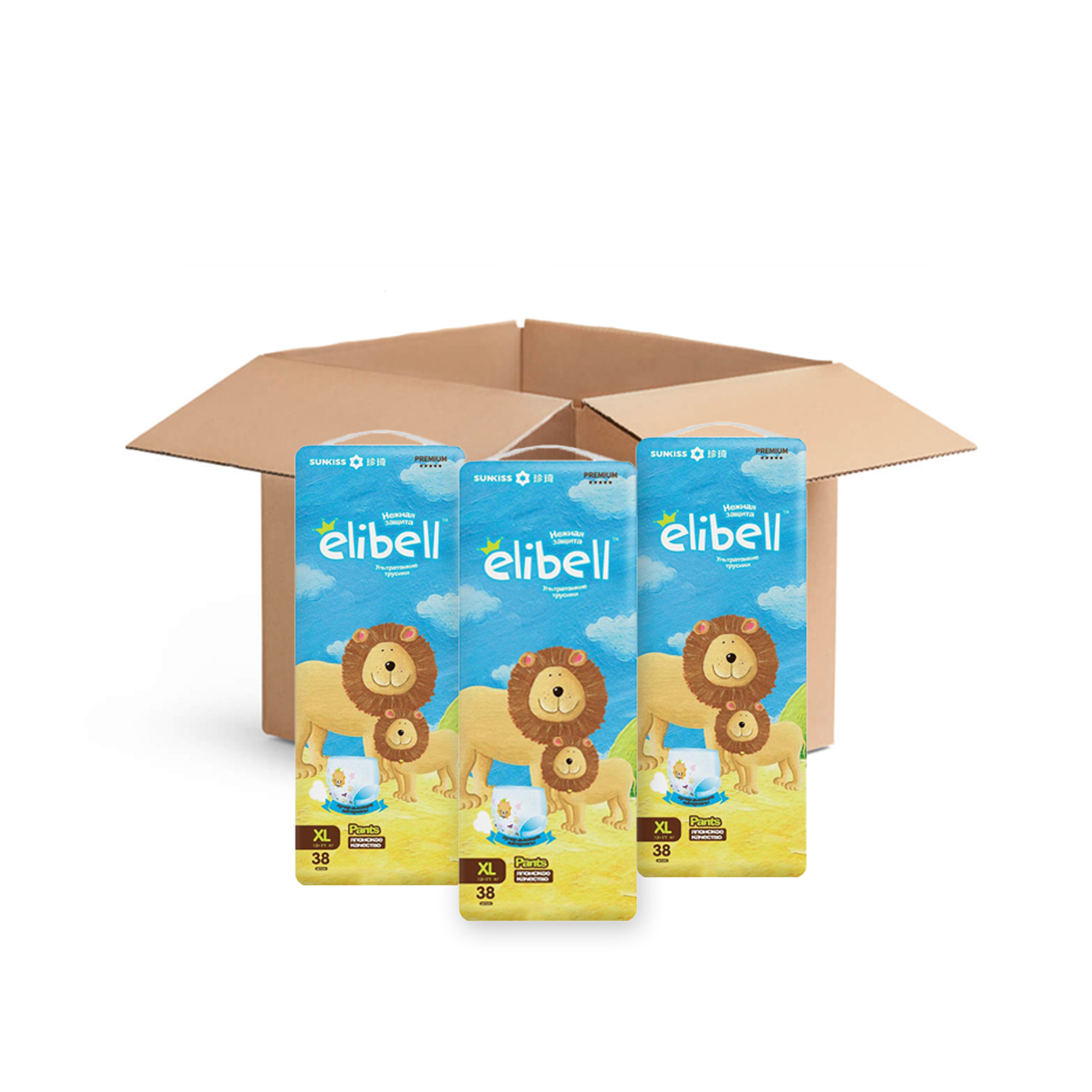 Elibell Baby Diaper Pants, 38 Pcs | Size: XL (12~17Kg) Pack of Three & Get Nu. 100 Off | Free Delivery In Thimphu