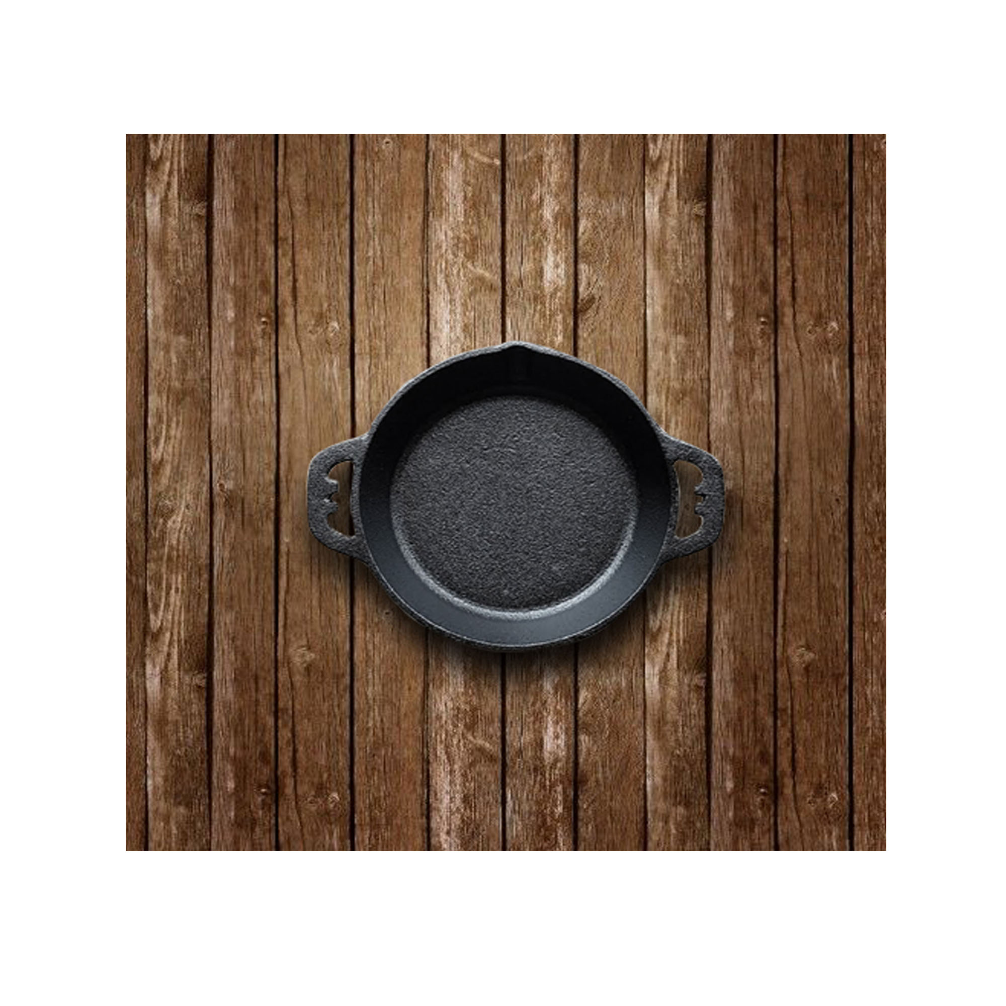 Promotional Offer König Pre-Seasoned Cast Iron Skillet, Two ears, 6 inches , 0.8Kg