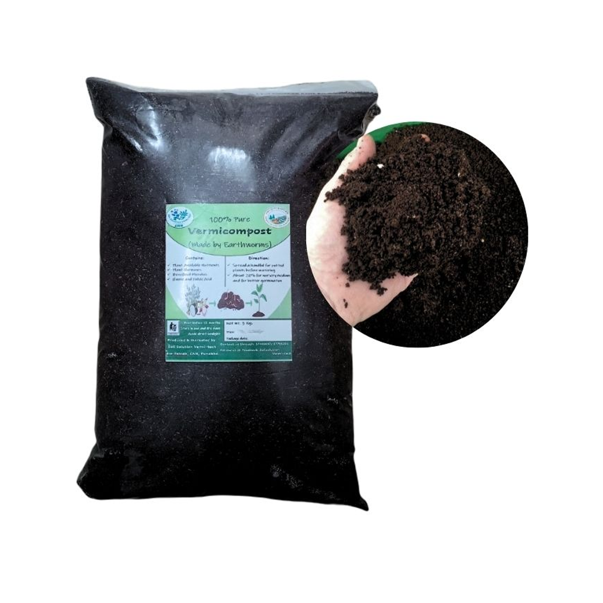 CNR Vermicompost - Made By Earthworms - 100% Pure - 3Kg