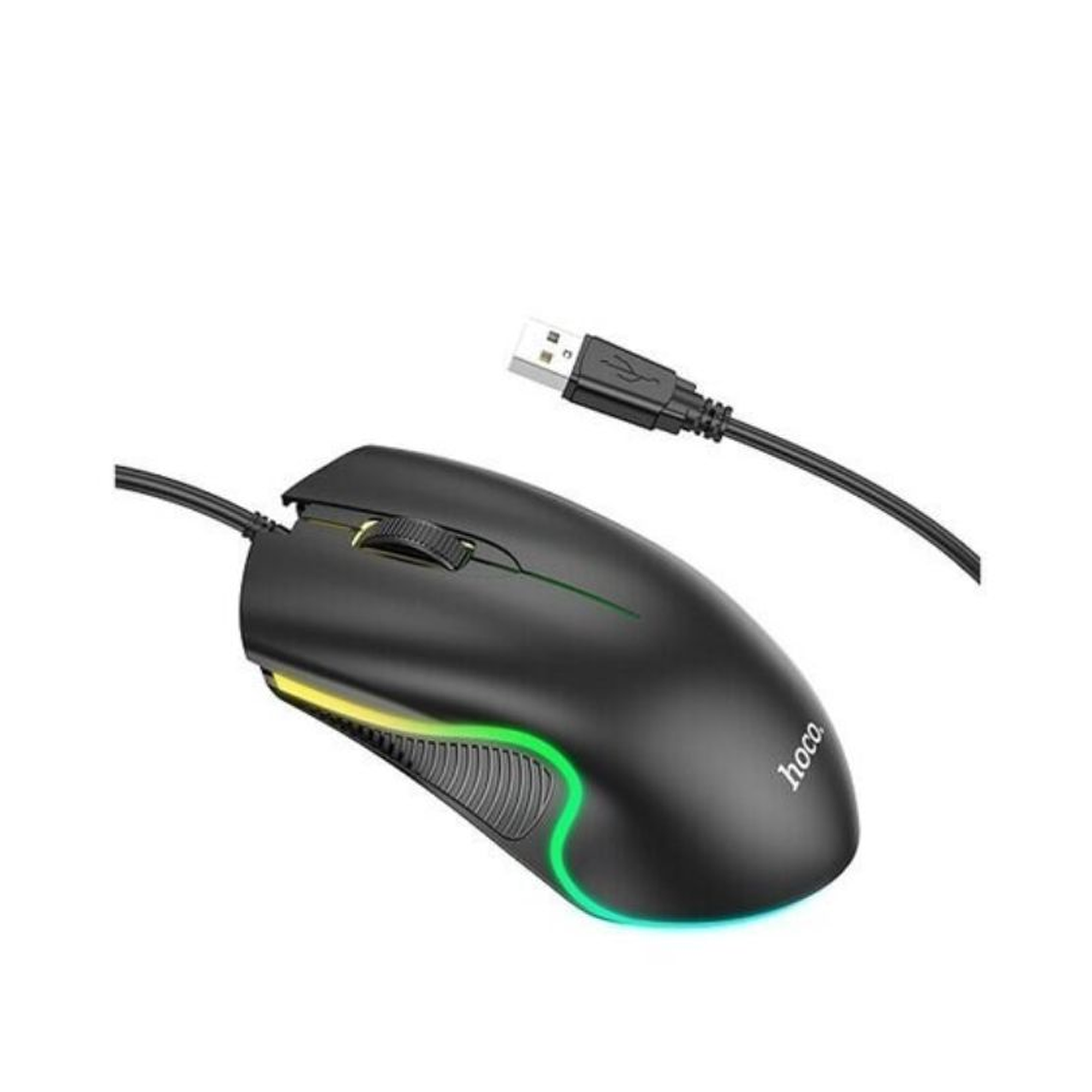 Hoco LED Flashing Gaming Wired Mouse - GM19 - Black