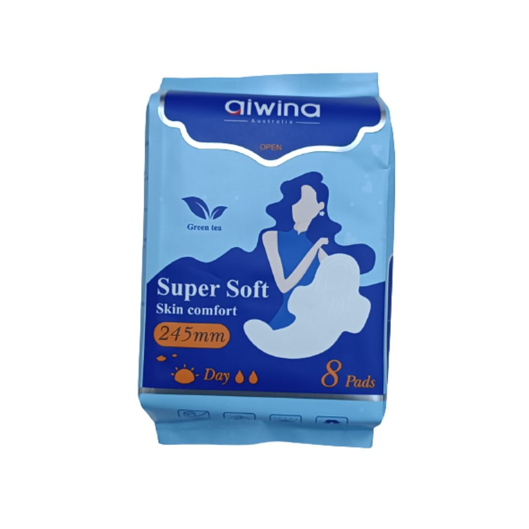 Aiwina Sanitary Napkin - Super Soft - Skin Comfort - Day - 245mm - 8pads