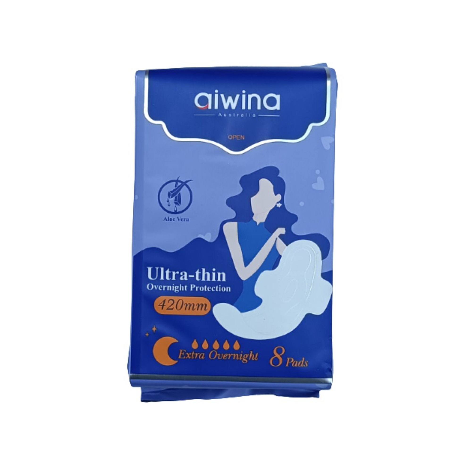 Aiwina Sanitary Napkin Ultra-thin Overnight Protection - Extra Overnight - 420mm - 8pads