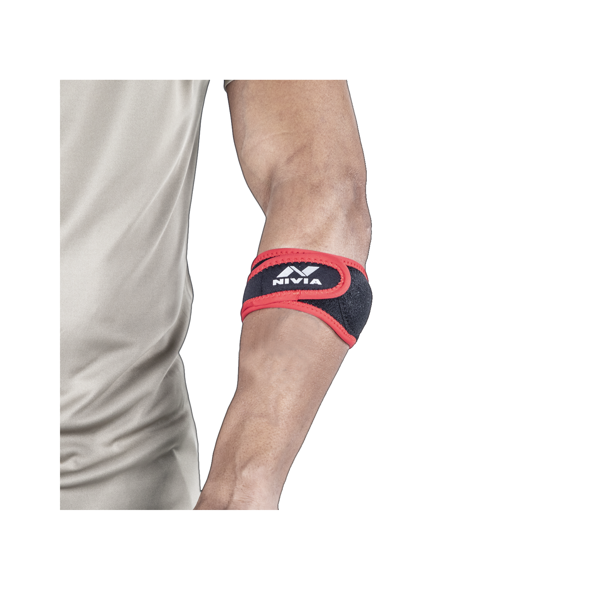 NIVIA Orthopedic Performance Tennis Elbow Support - Red And Black