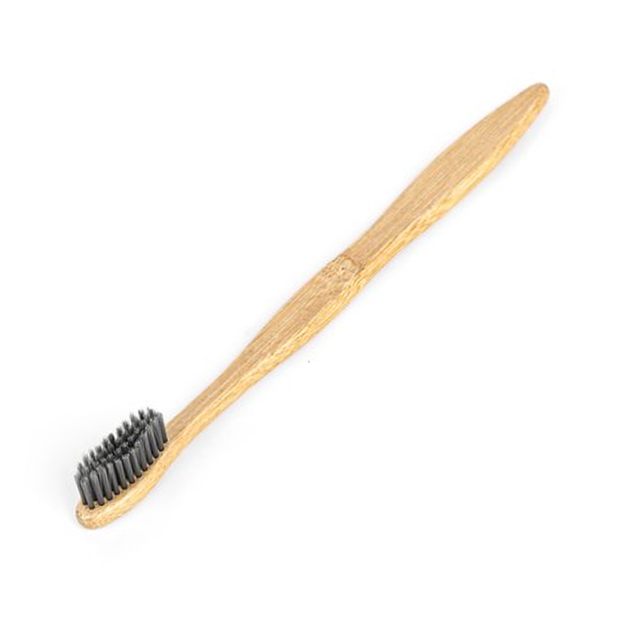 Biodegradable Bamboo Toothbrush Charcoal S-Curve Handle - Black