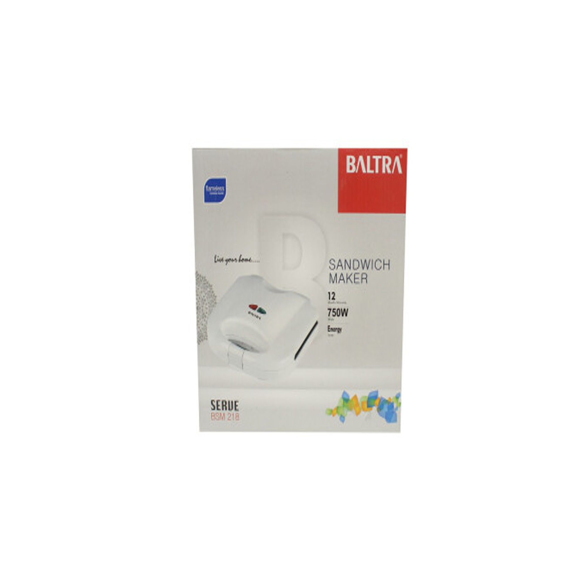 Baltra Sandwich Maker 750 Watt Black SERUE BSM-218